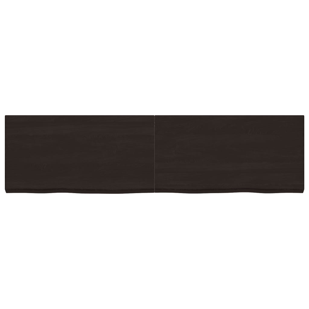 Ripiano Marrone Scuro 220x60x(2-6) cm Massello Rovere Trattato