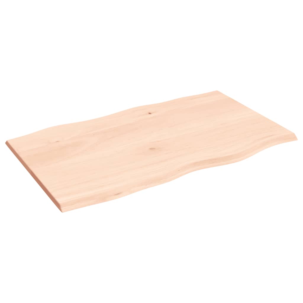 Piano per Tavolo 100x60x2 cm in Rovere Non Trattato Bordi Vivi