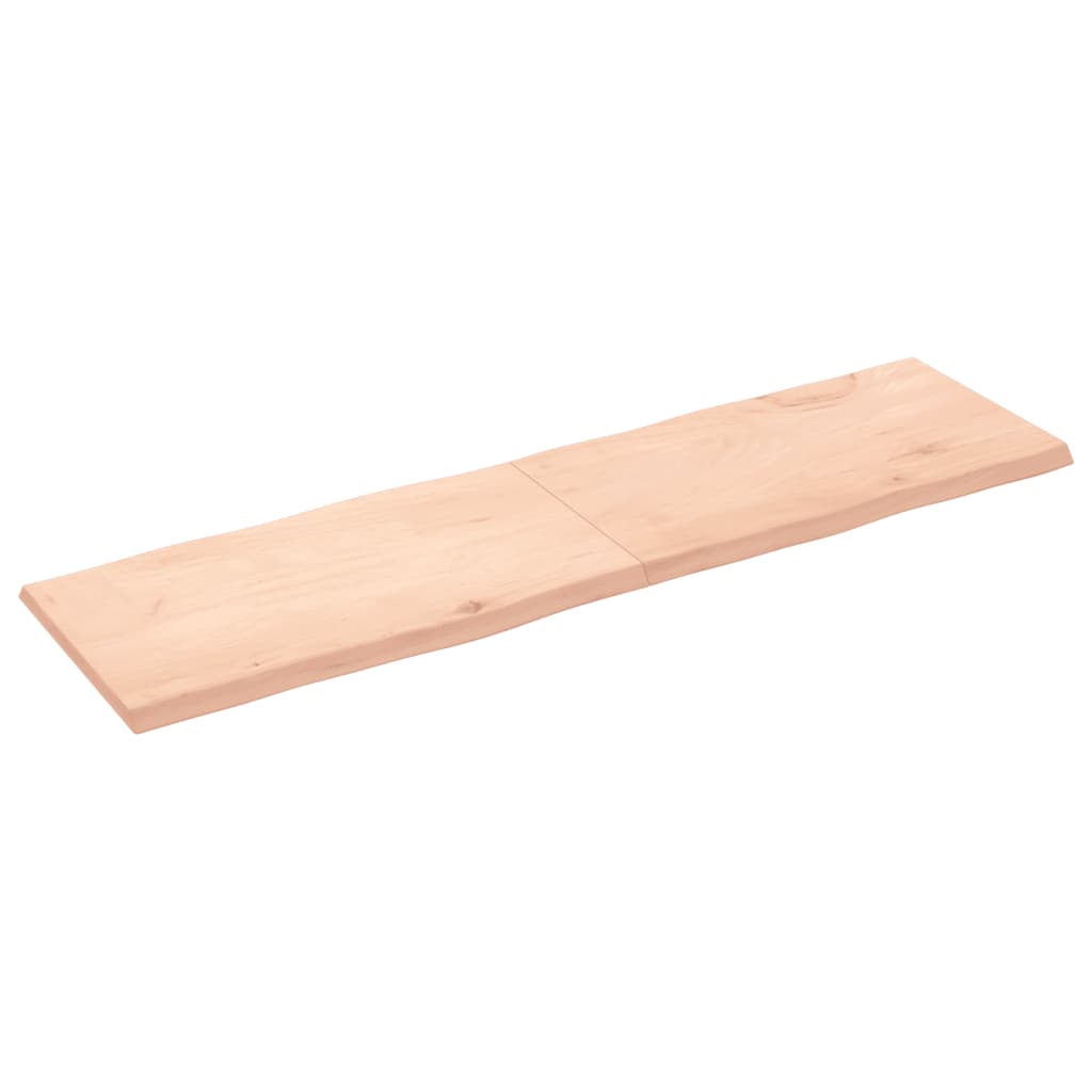 Piano per Tavolo 180x50x(2-4) cm Rovere Non Trattato Bordi Vivi
