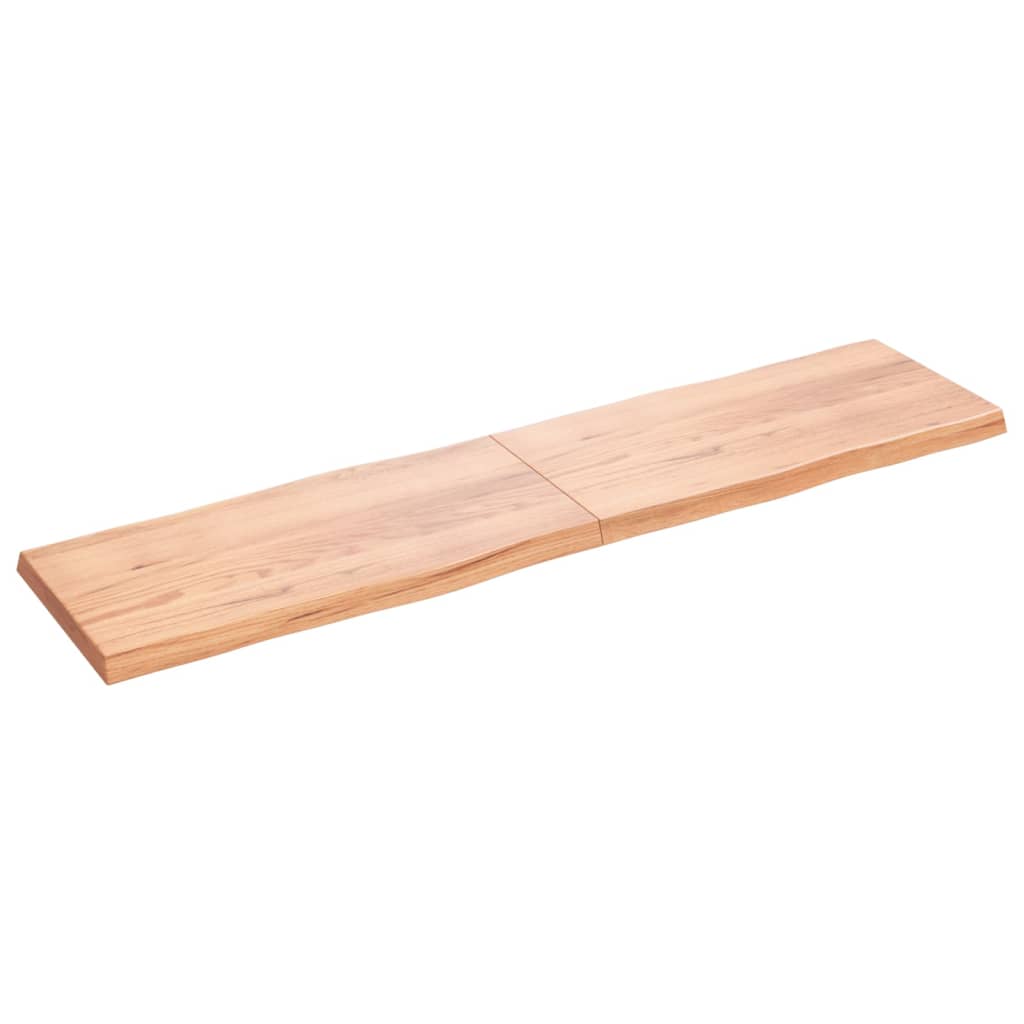 Piano Tavolo Marrone Chiaro 200x50x(2-6) cm Rovere Non Trattato