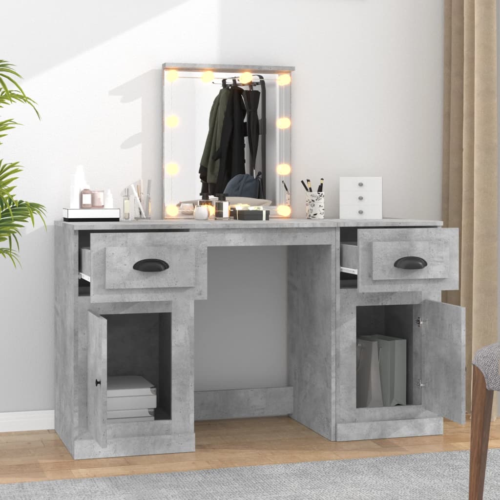 Toeletta con LED Grigio Cemento 130x50x132,5 cm
