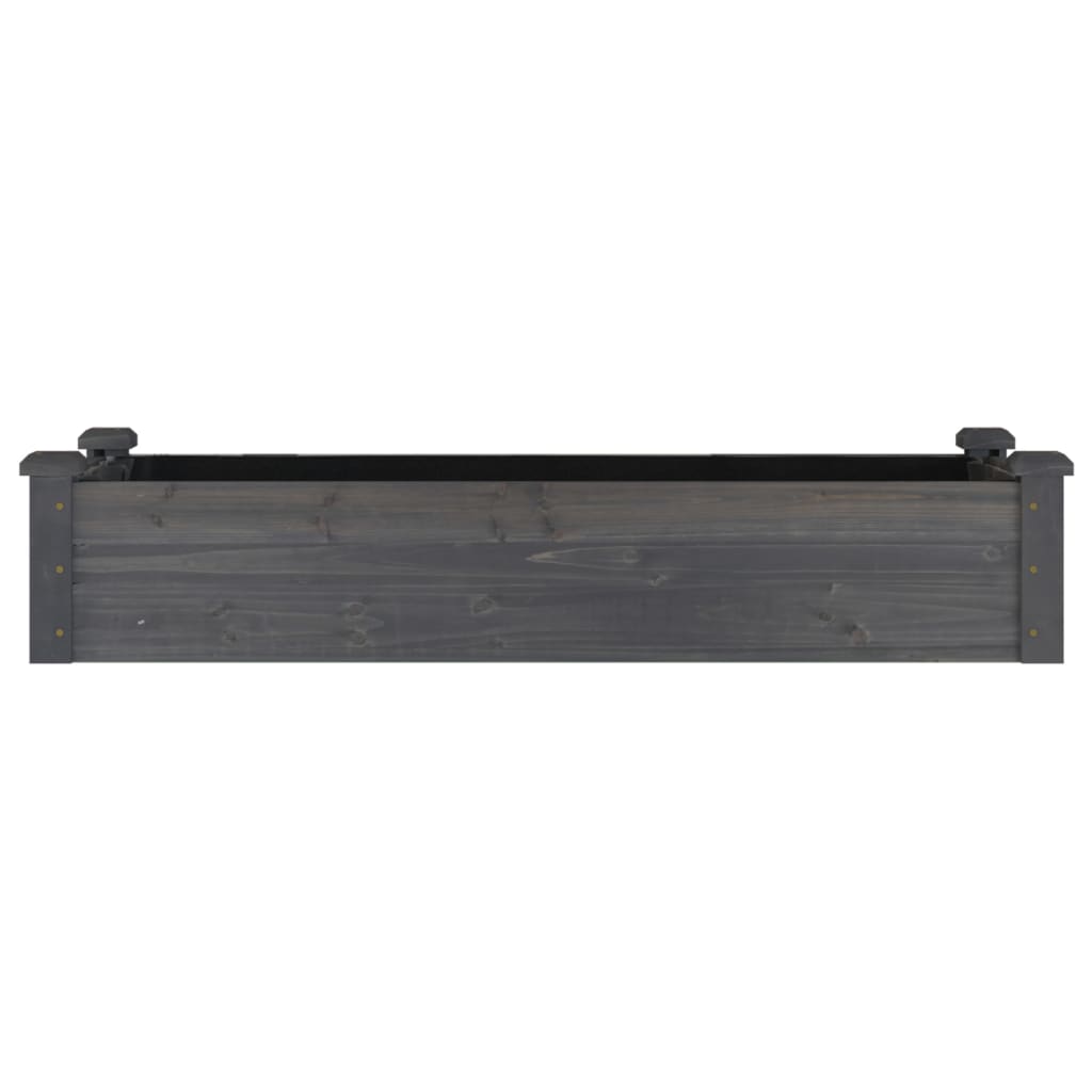 Fioriera Giardino con Fodera Grigia 120x45x25cm Massello Abete