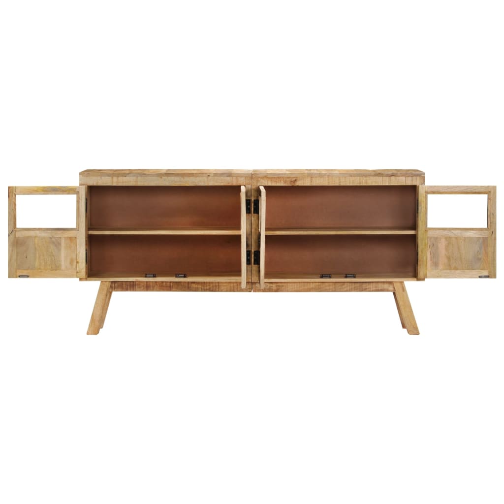 Credenza Marrone e Nera 160x30x76 cm in Legno Massello di Mango