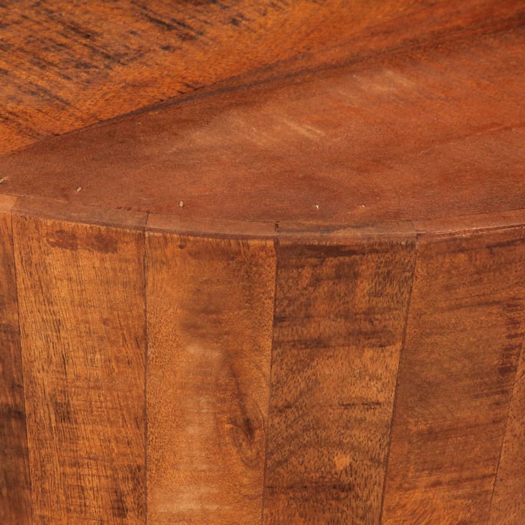 Tavolino da Salotto Ø52x30 cm Legno Grezzo Massello di Mango