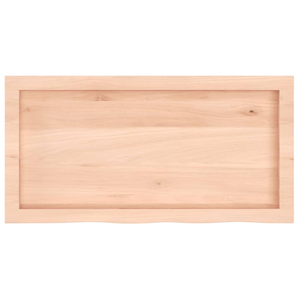 Piano Bagno 80x40x(2-4) cm in Legno Massello Non Trattato