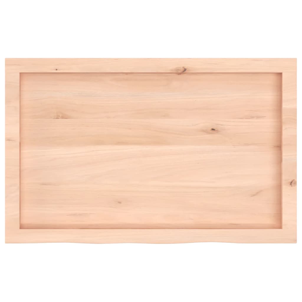 Piano Bagno 80x50x(2-4) cm in Legno Massello Non Trattato