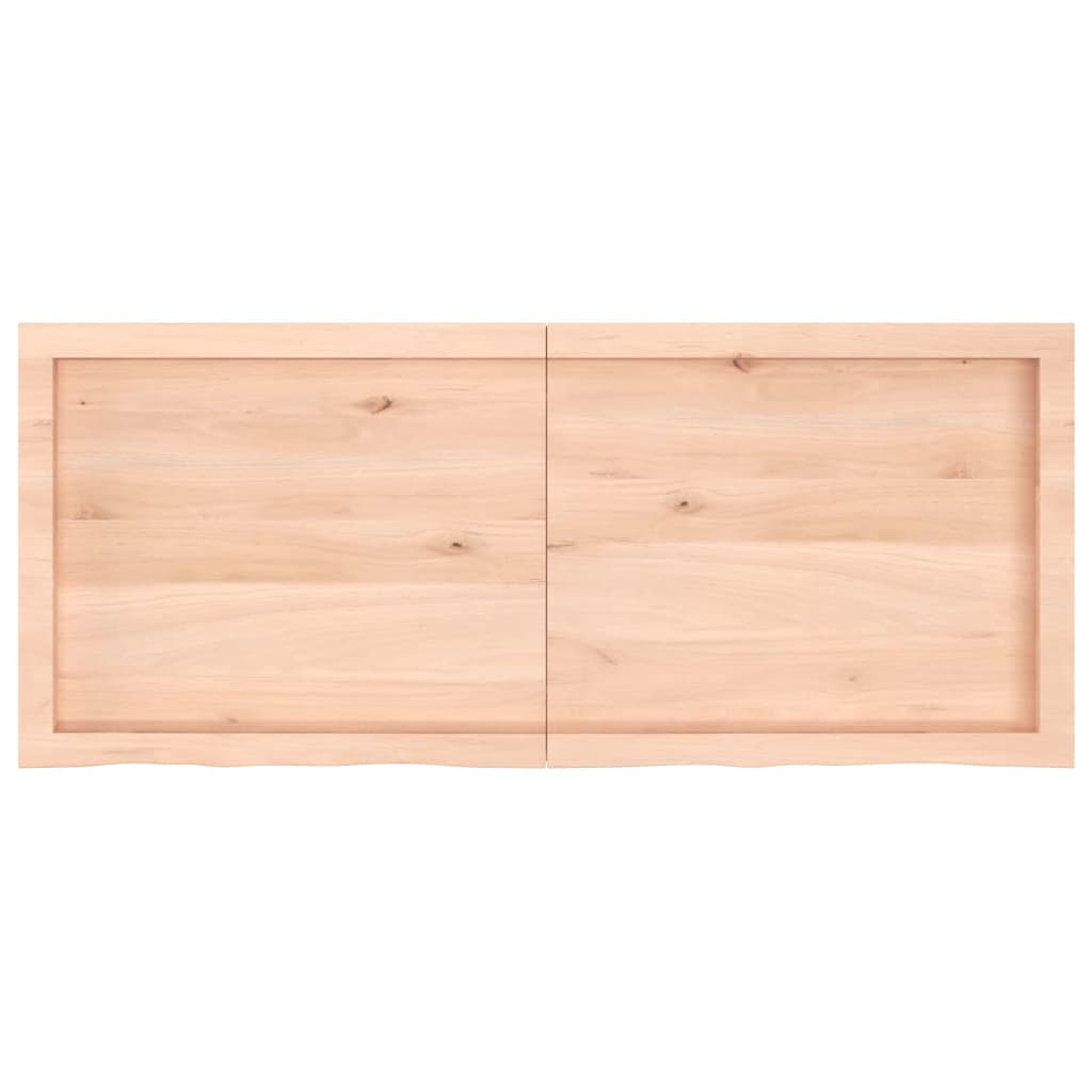 Piano Bagno 120x50x(2-6) cm in Legno Massello Non Trattato