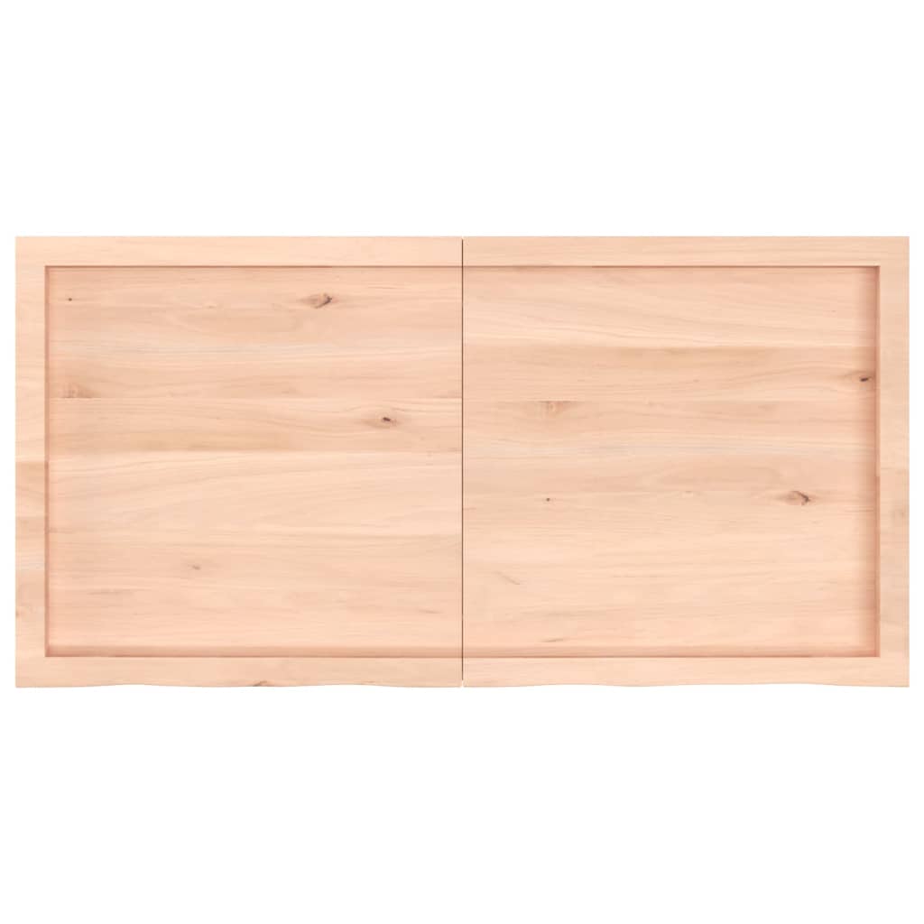 Piano Bagno 120x60x(2-4) cm in Legno Massello Non Trattato