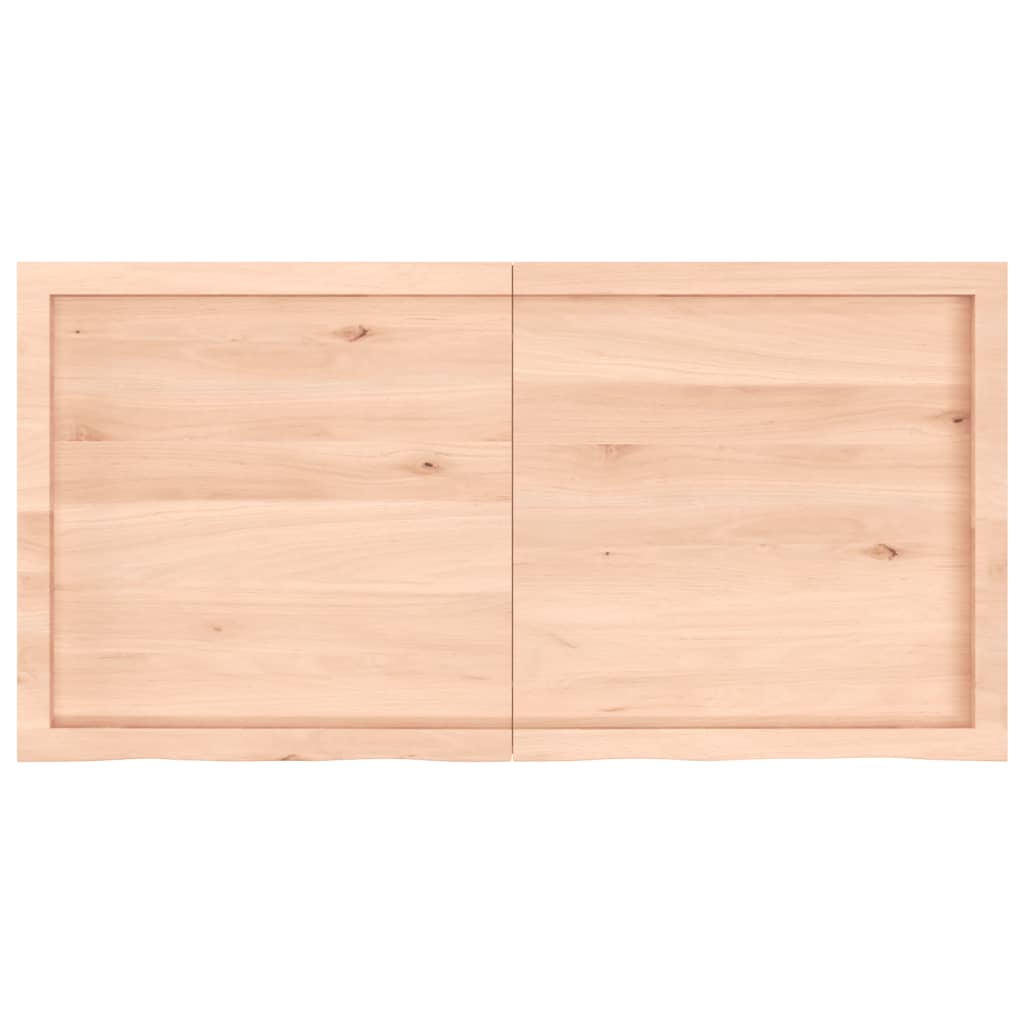 Piano Bagno 120x60x(2-6) cm in Legno Massello Non Trattato