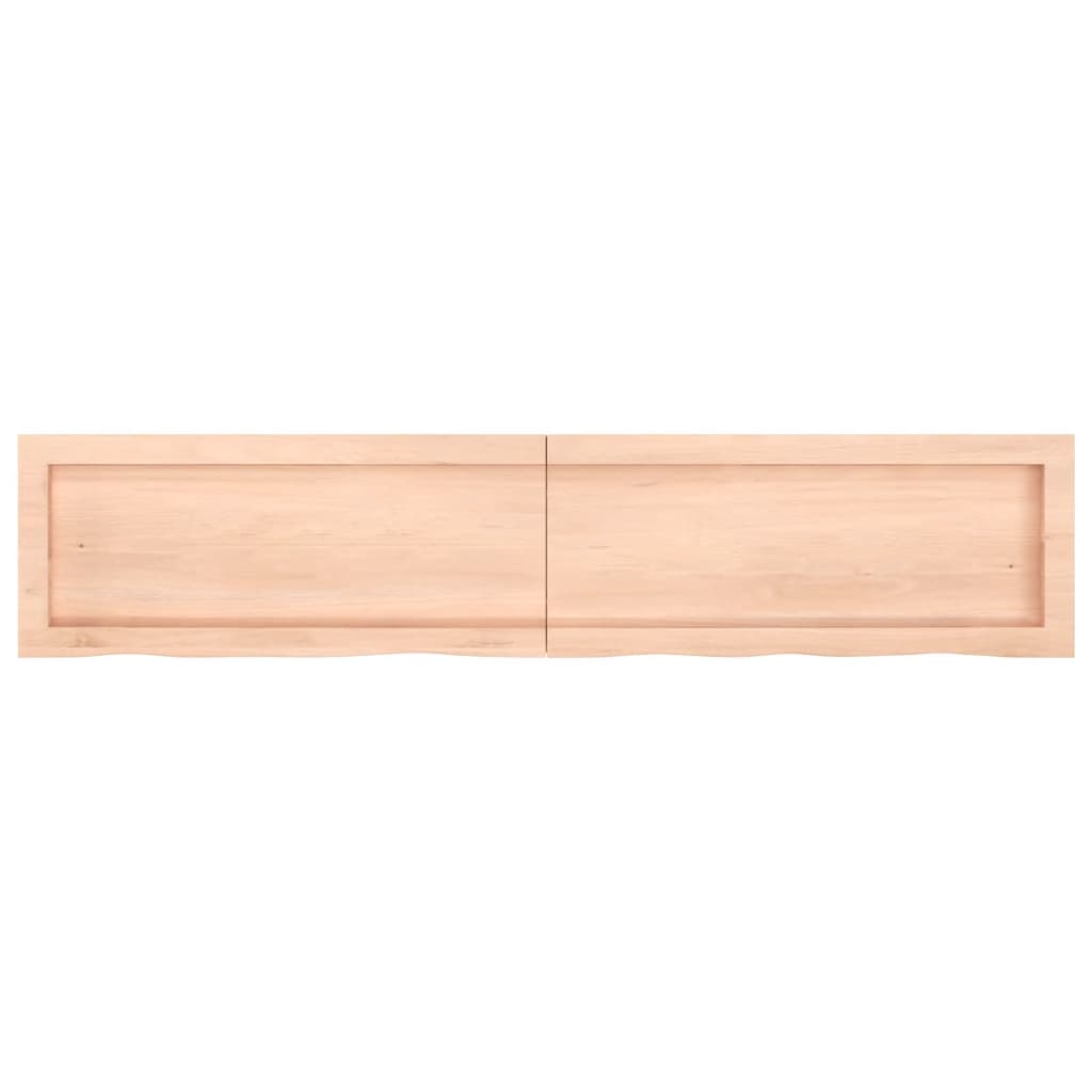 Piano Bagno 140x30x(2-4) cm in Legno Massello Non Trattato