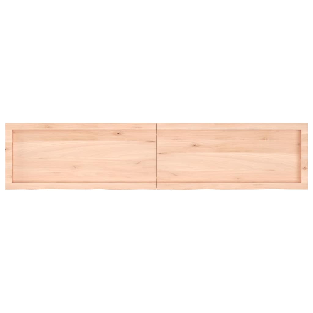 Piano Bagno 180x40x(2-4) cm in Legno Massello Non Trattato