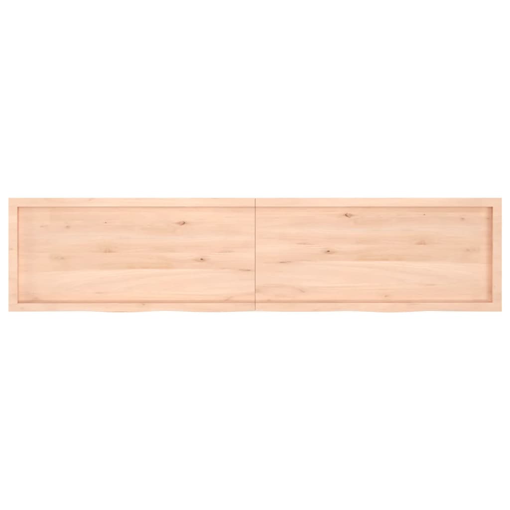 Piano Bagno 220x50x(2-4) cm in Legno Massello Non Trattato