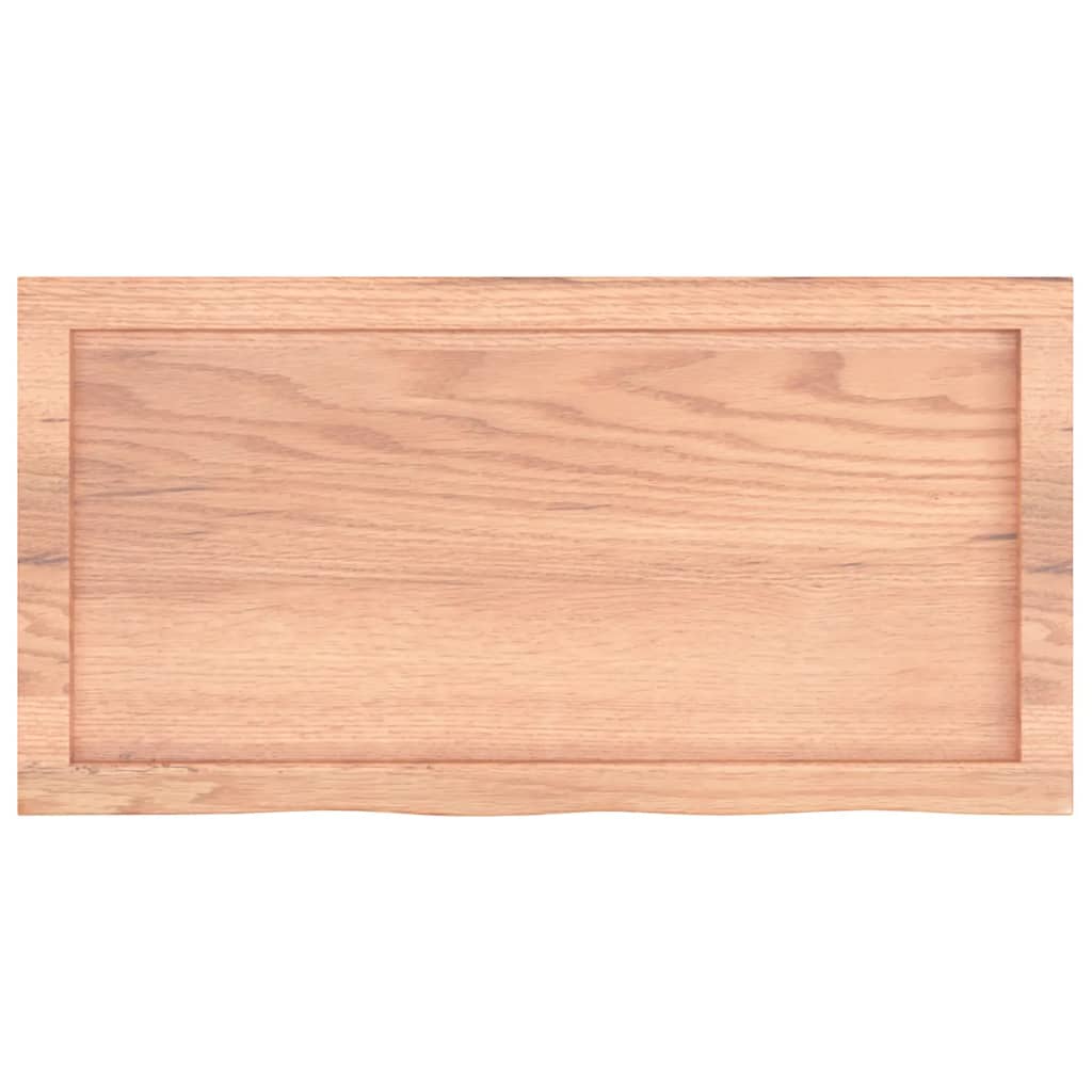 Piano Bagno Marrone 80x40x(2-4) cm Legno Massello Trattato