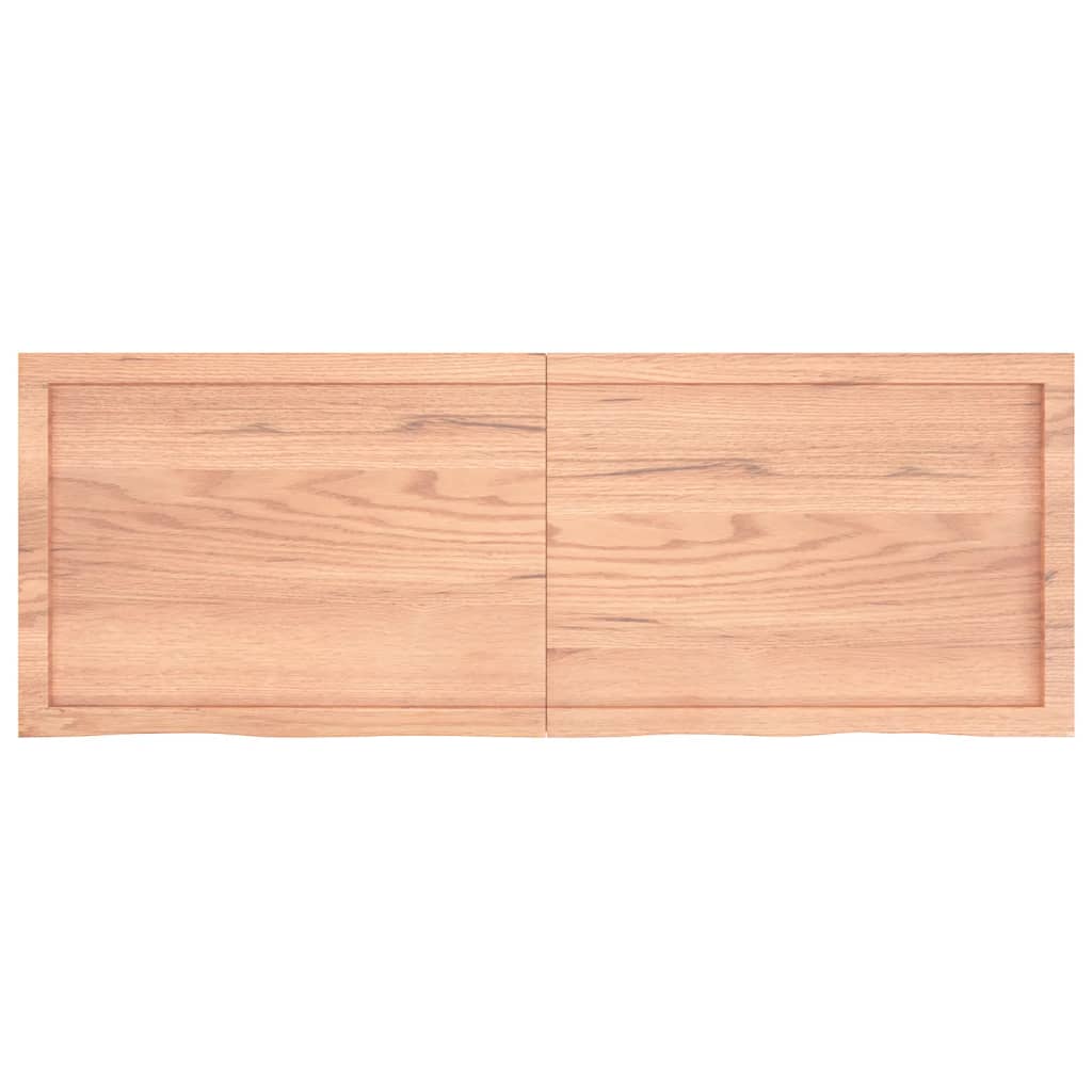 Piano Bagno Marrone 140x50x(2-6) cm Legno Massello Trattato