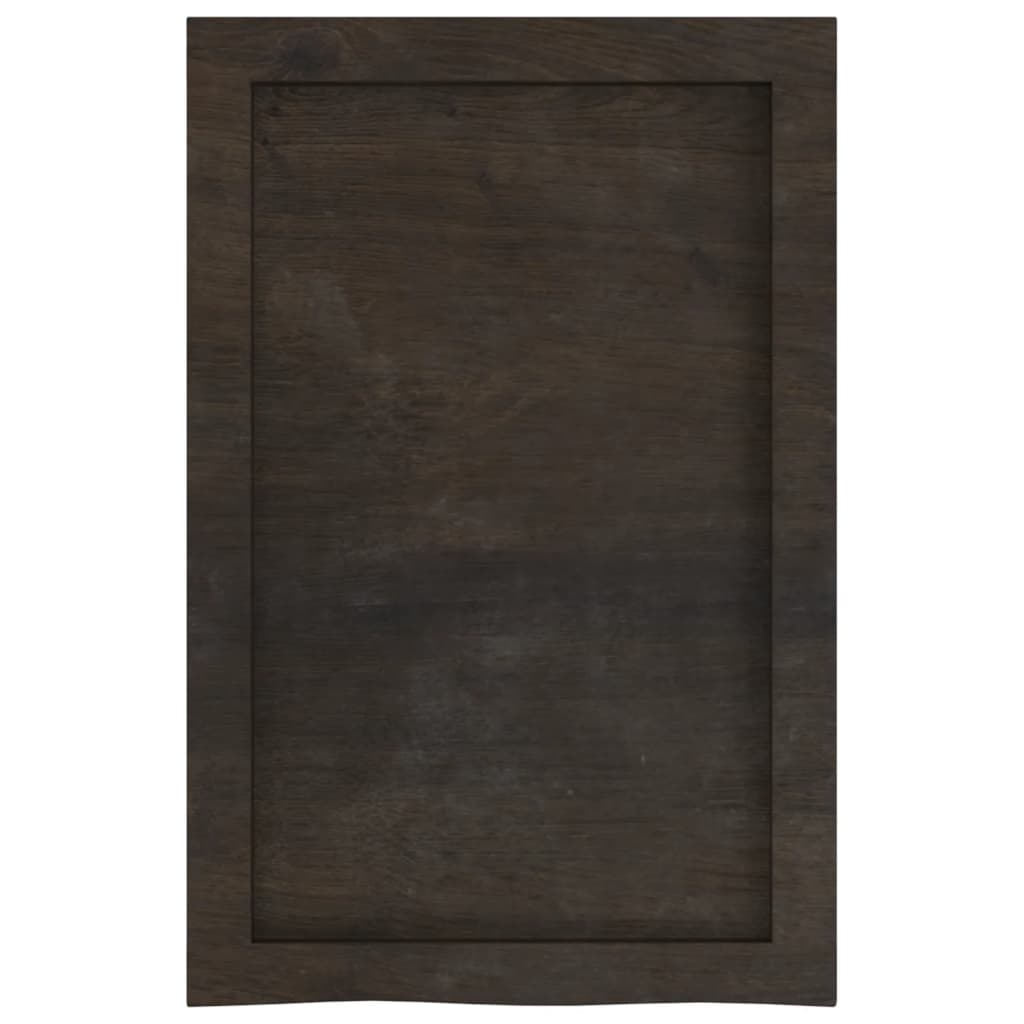Piano Bagno Marrone Scuro 40x60x(2-4)cm Legno Massello Trattato