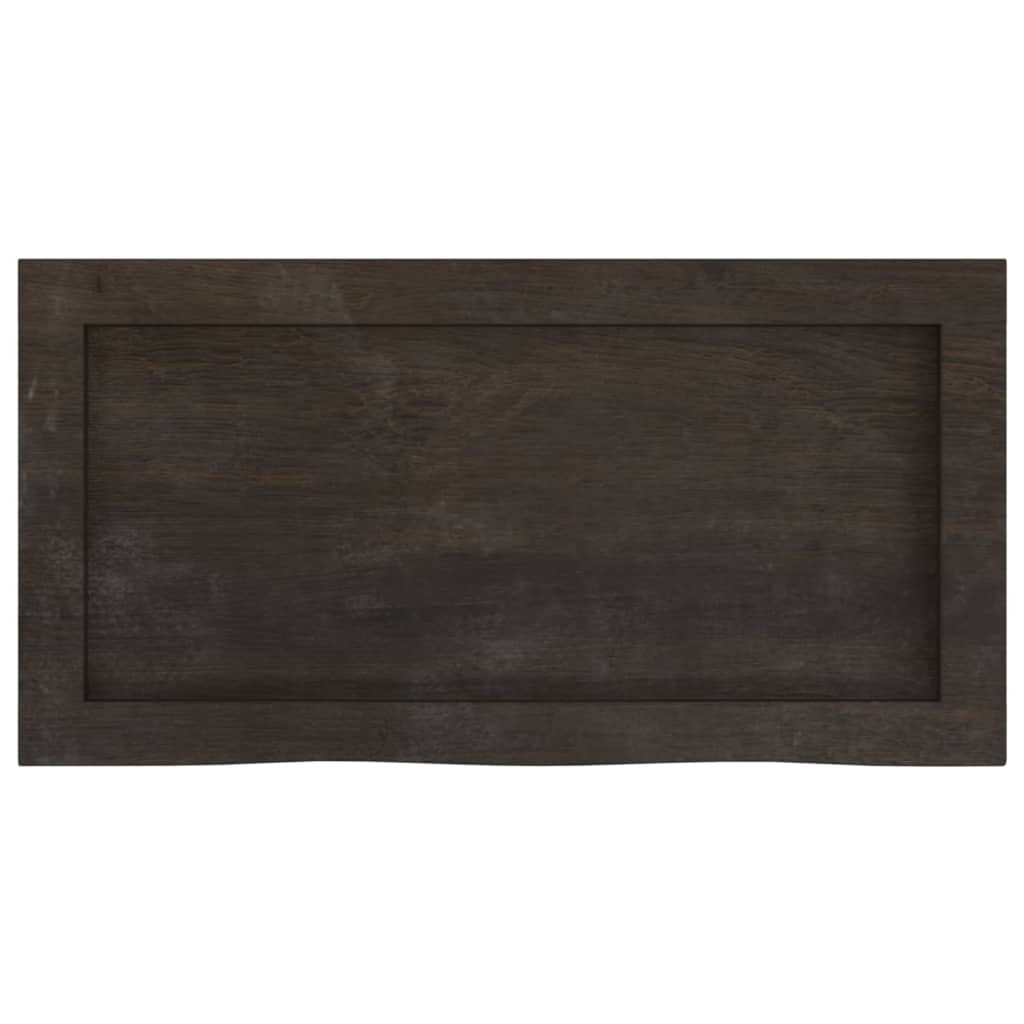 Piano Bagno Marrone Scuro 60x30x(2-6)cm Legno Massello Trattato