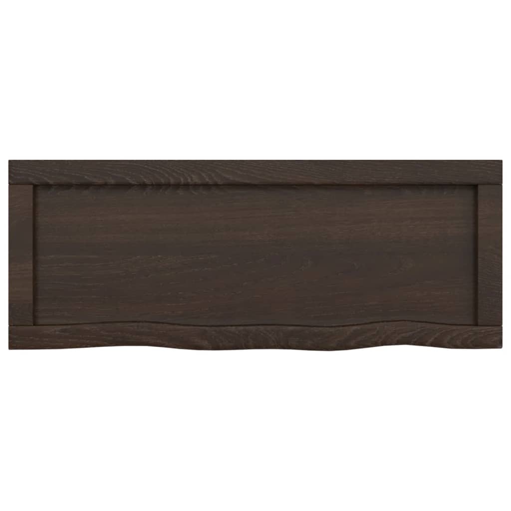 Piano Bagno Marrone Scuro 80x30x(2-6)cm Legno Massello Trattato