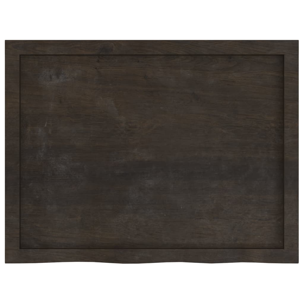 Piano Bagno Marrone Scuro 80x60x(2-4)cm Legno Massello Trattato