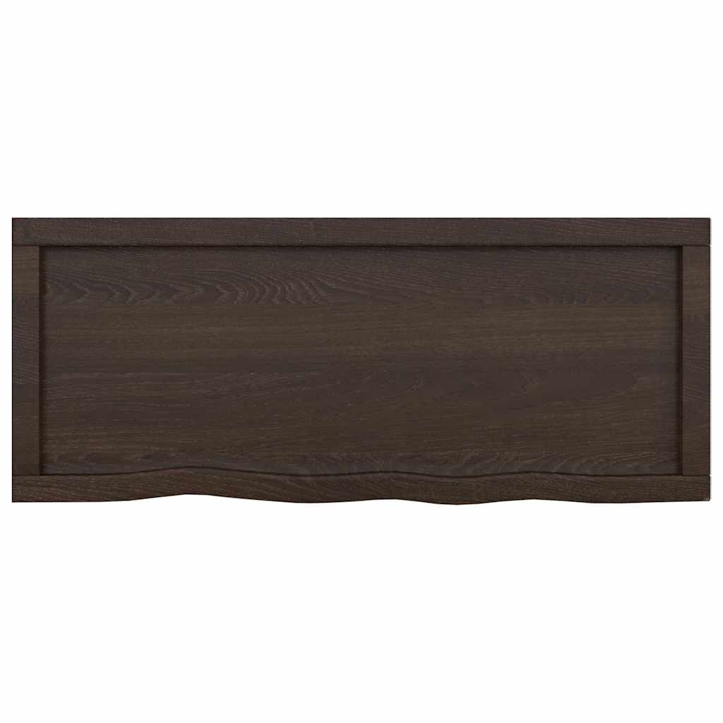 Piano Bagno Marrone Scuro 100x40x(2-6)cm Legno Trattato