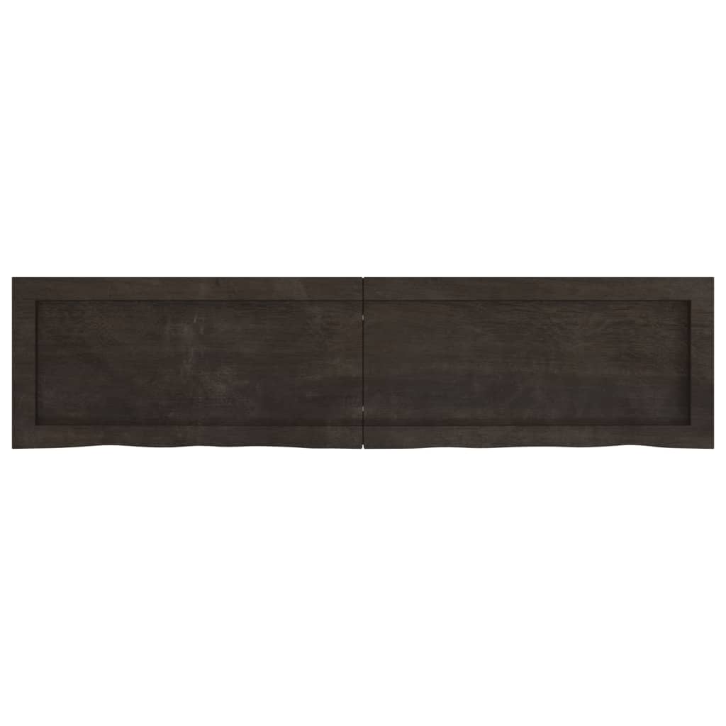 Piano Bagno Marrone Scuro 120x30x(2-4)cm Legno Trattato