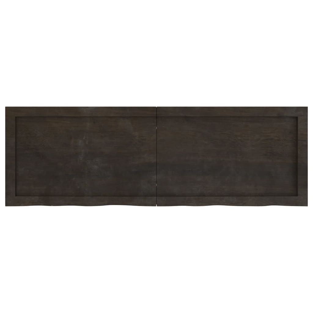 Piano Bagno Marrone Scuro 120x40x(2-4)cm Legno Trattato