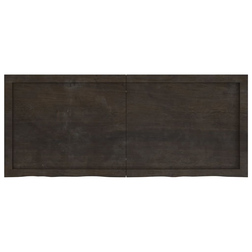 Piano Bagno Marrone Scuro 120x50x(2-6)cm Legno Trattato