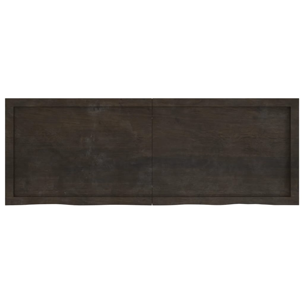 Piano Bagno Marrone Scuro 140x50x(2-6)cm Legno Trattato