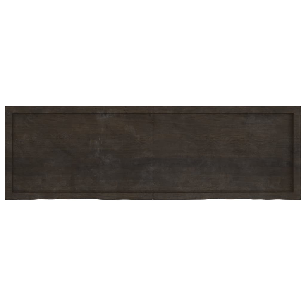 Piano Bagno Marrone Scuro 160x50x(2-6)cm Legno Trattato