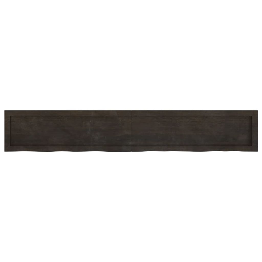 Piano Bagno Marrone Scuro 180x30x(2-4)cm Legno Trattato