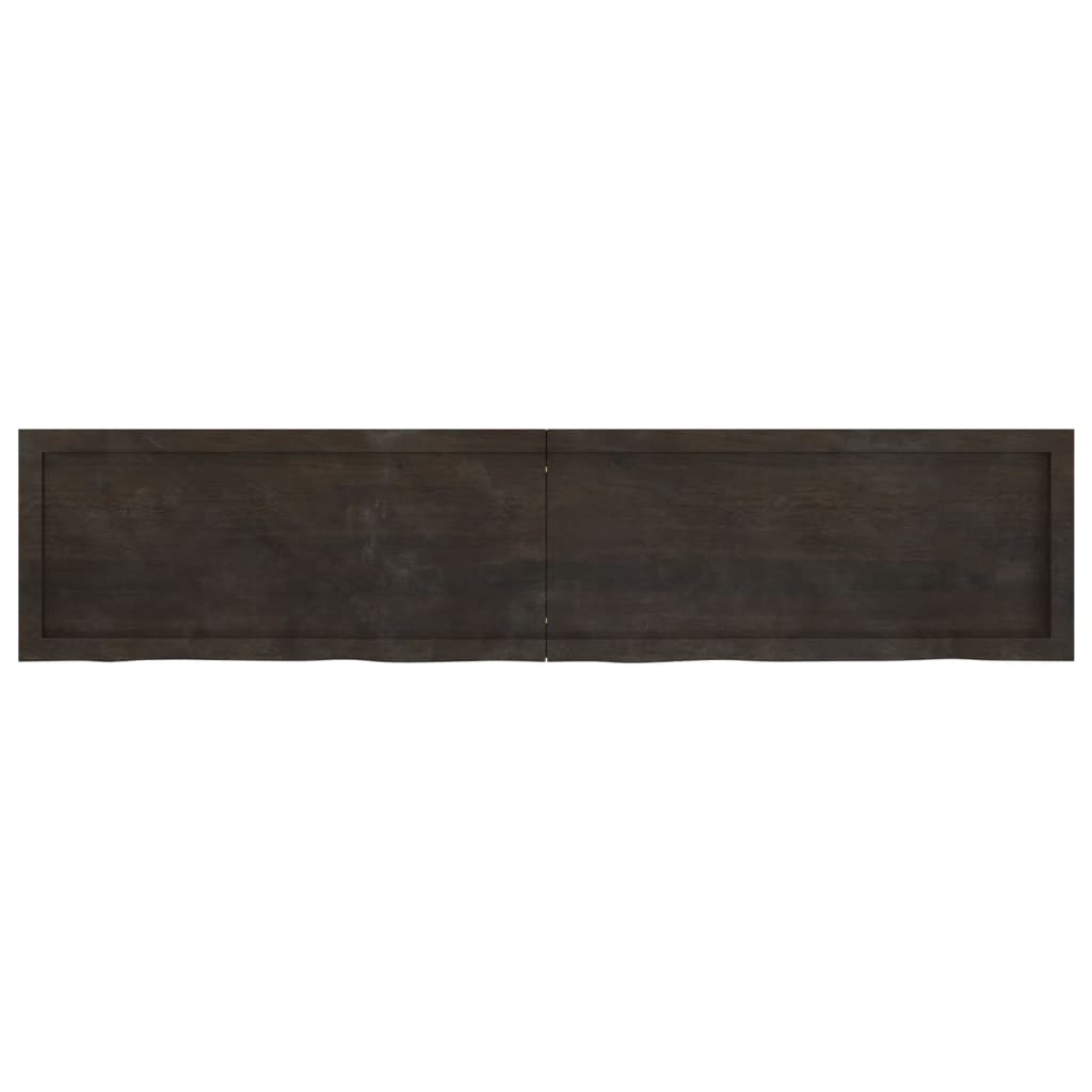 Piano Bagno Marrone Scuro 180x40x(2-6)cm Legno Trattato