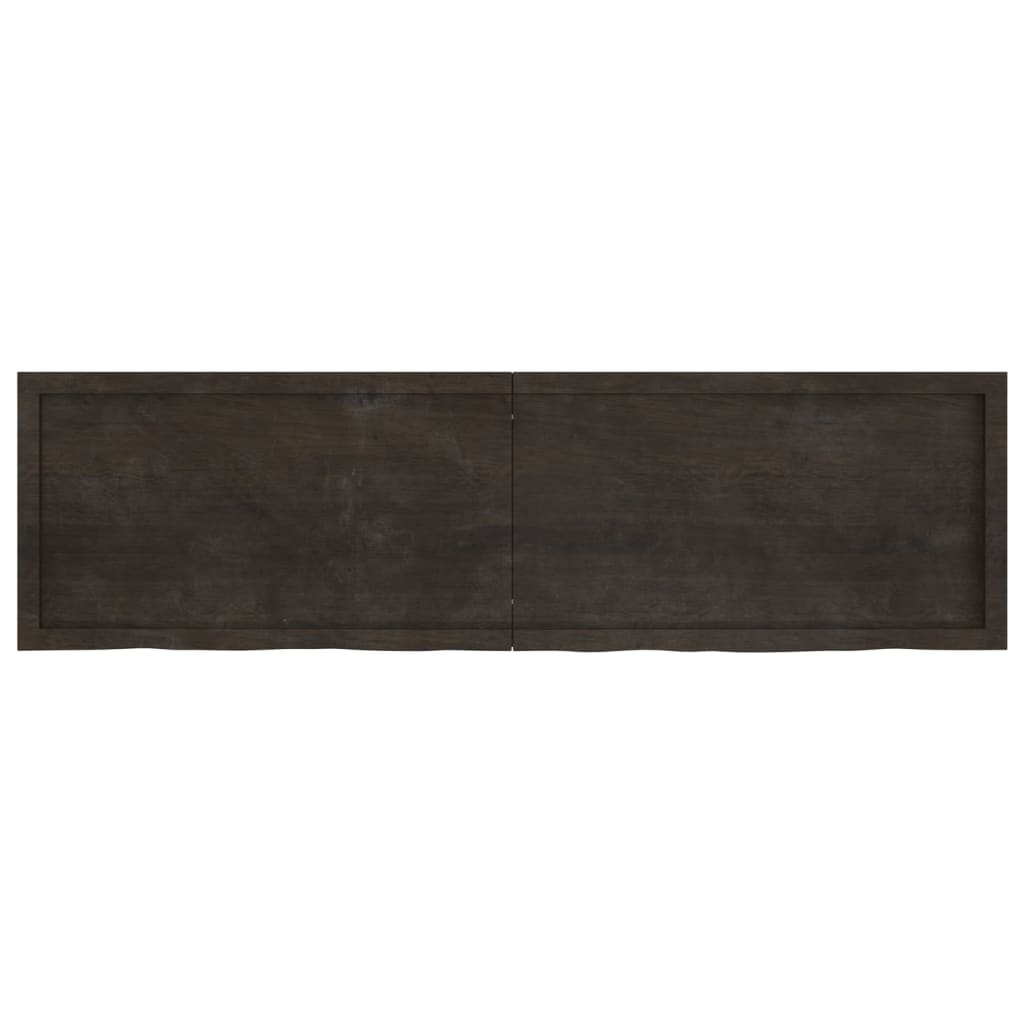 Piano Bagno Marrone Scuro 180x50x(2-6)cm Legno Trattato