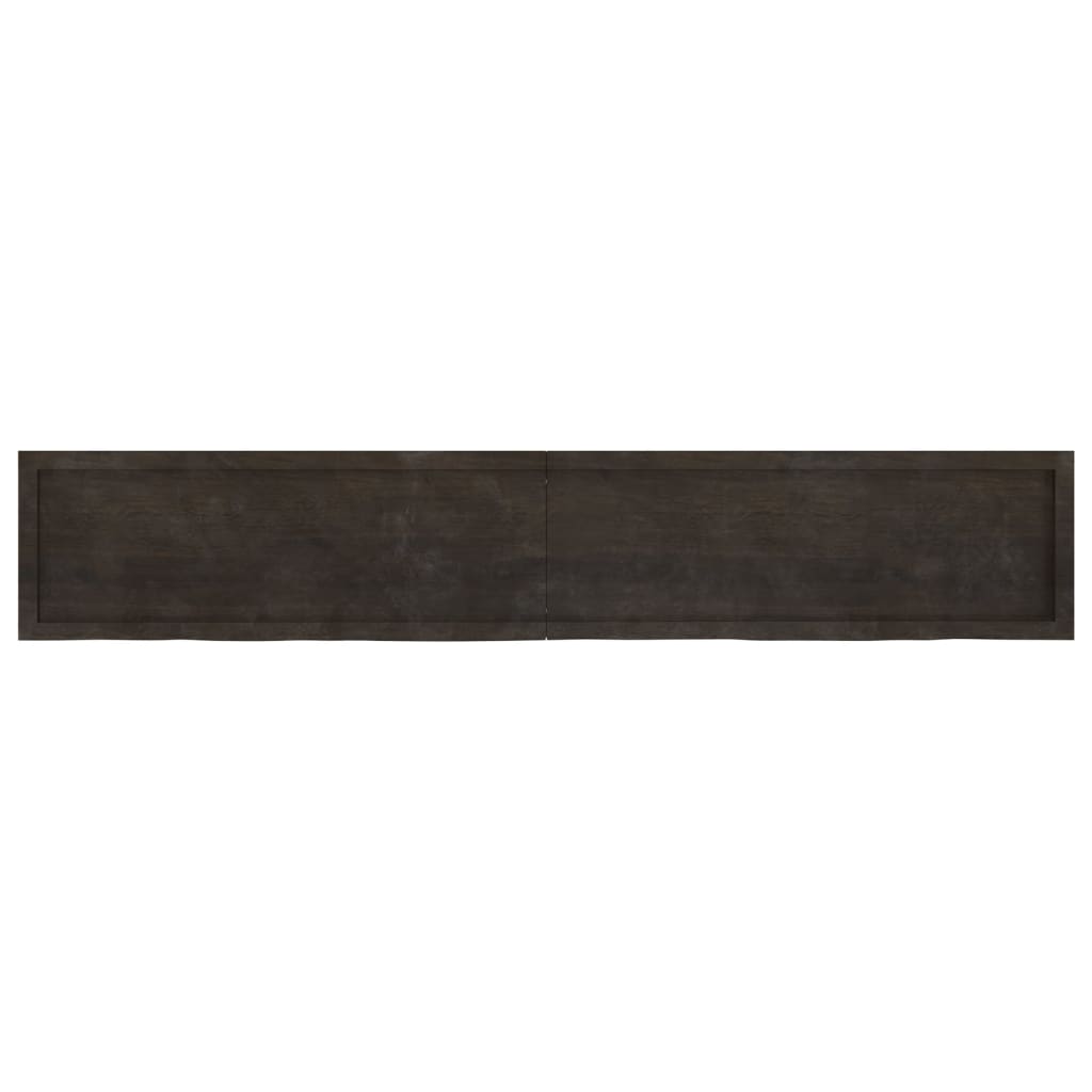 Piano Bagno Marrone Scuro 220x40x(2-4)cm Legno Trattato
