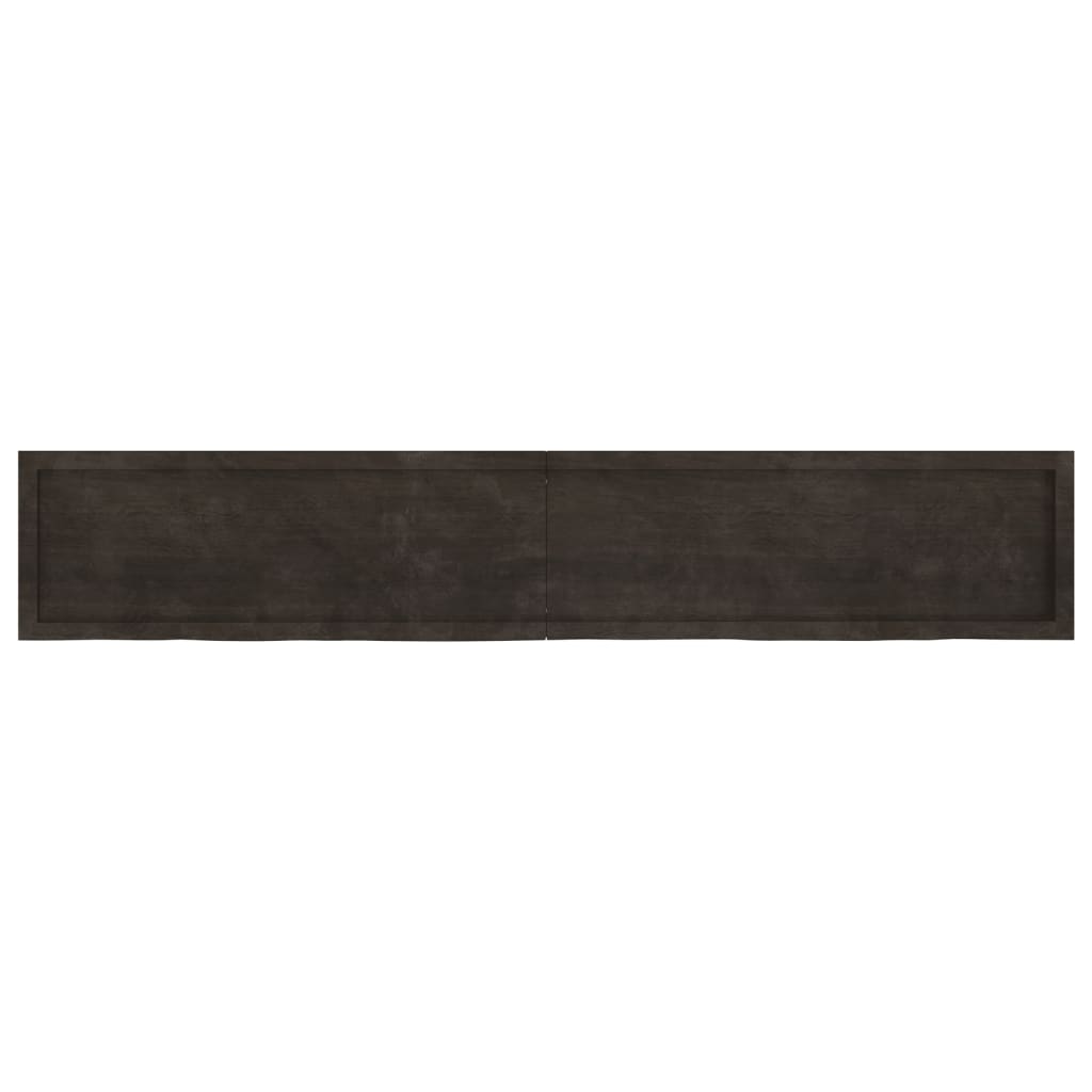 Piano Bagno Marrone Scuro 220x40x(2-6)cm Legno Trattato