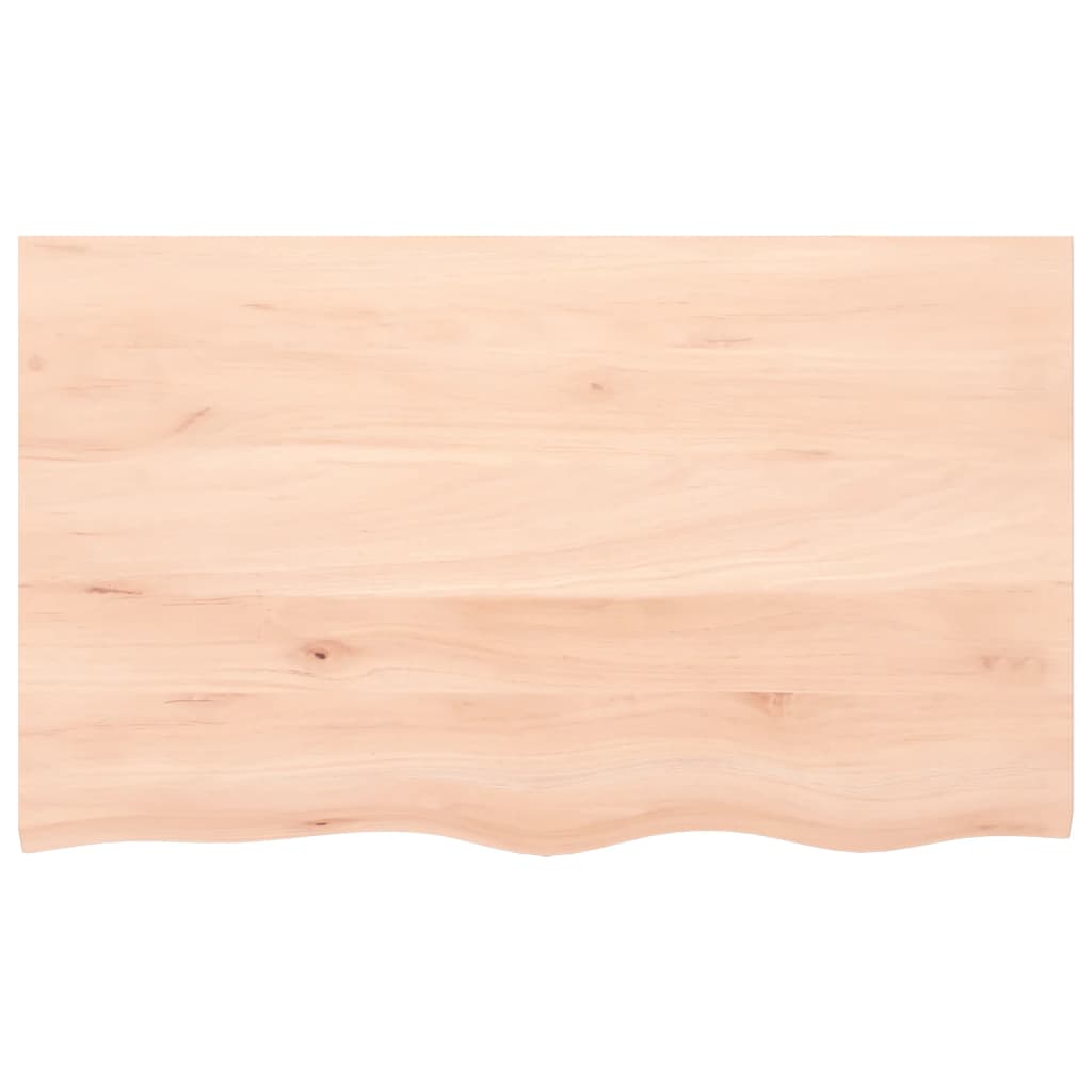Piano per Tavolo 100x60x2 cm in Rovere Massello Non Trattato