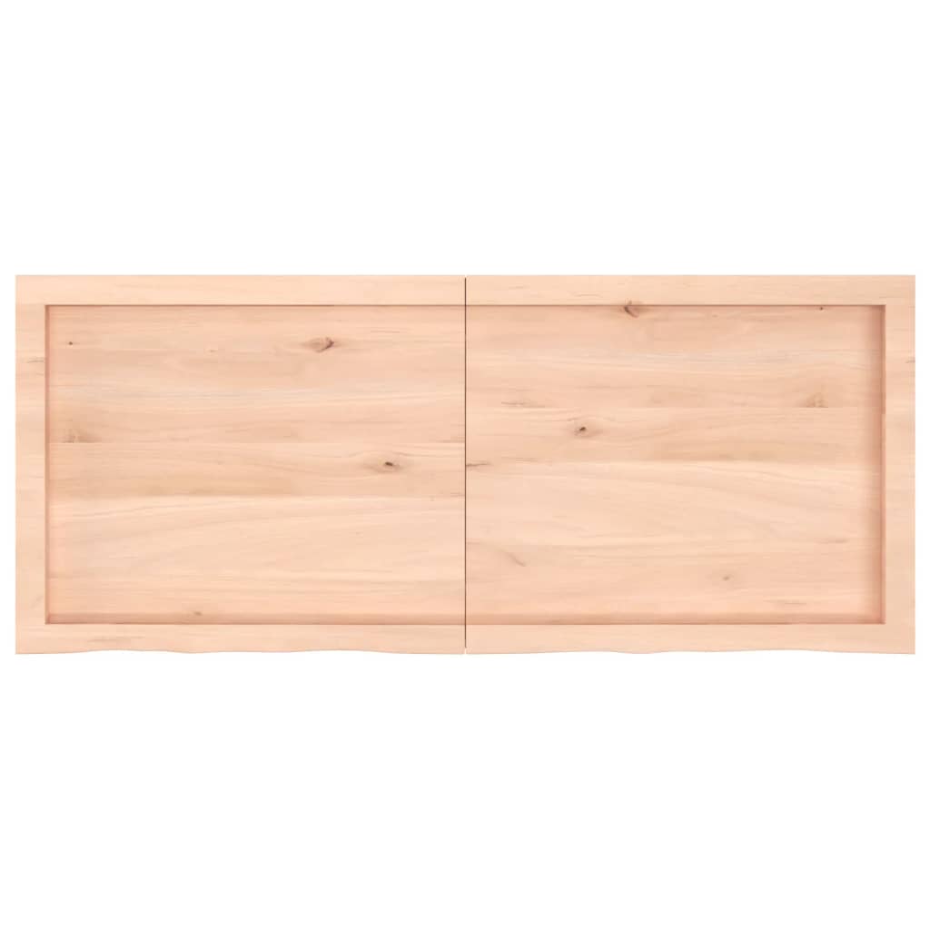 Piano per Tavolo 120x50x(2-6)cm in Rovere Massello Non Trattato