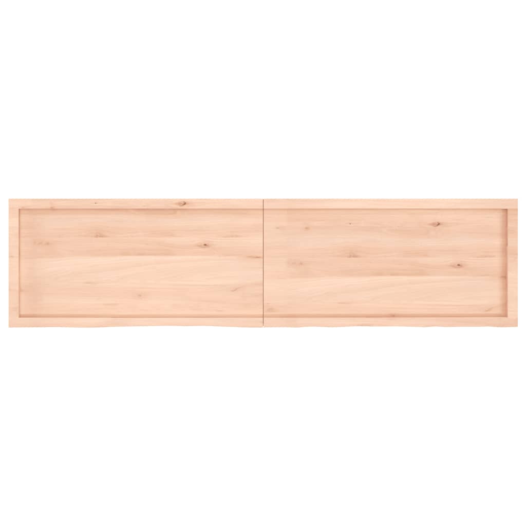 Piano per Tavolo 200x50x(2-6)cm in Rovere Massello Non Trattato