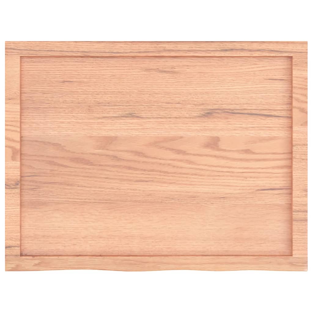 Piano Tavolo Marrone 80x60x(2-6) cm Massello Rovere Trattato