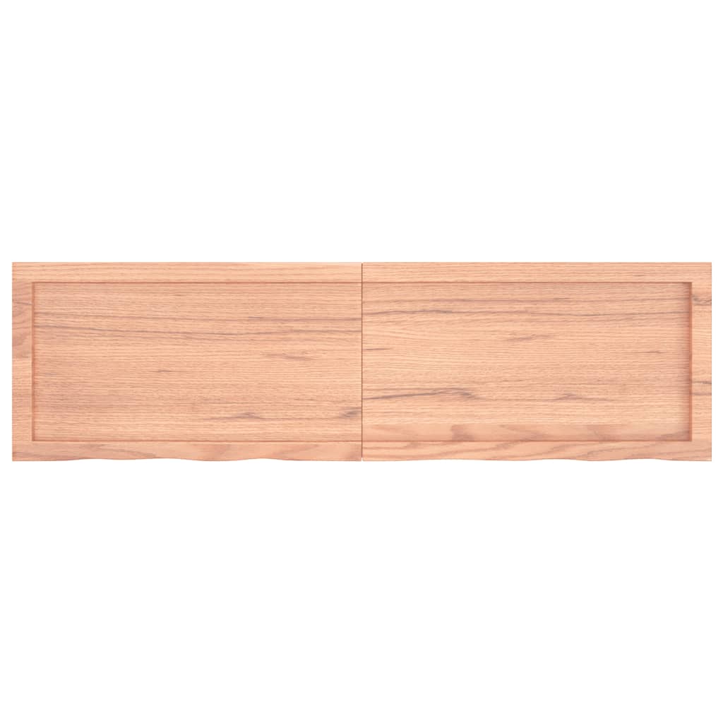 Piano Tavolo Marrone 140x40x(2-6) cm Massello Rovere Trattato