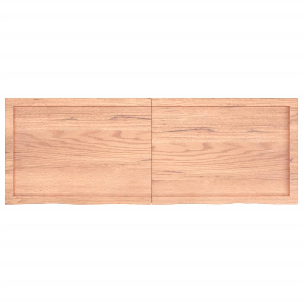 Piano Tavolo Marrone 140x50x(2-6) cm Massello Rovere Trattato