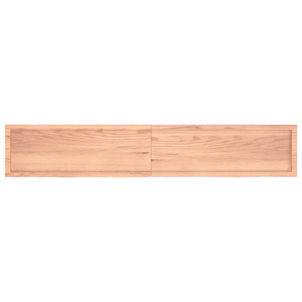 Piano Tavolo Marrone 220x40x(2-4) cm Massello Rovere Trattato
