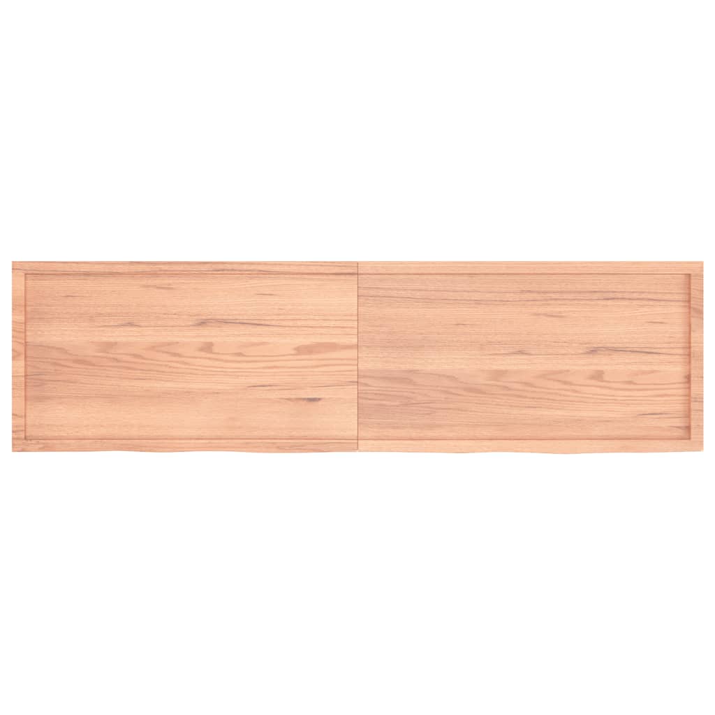 Piano Tavolo Marrone 220x60x(2-4) cm Massello Rovere Trattato