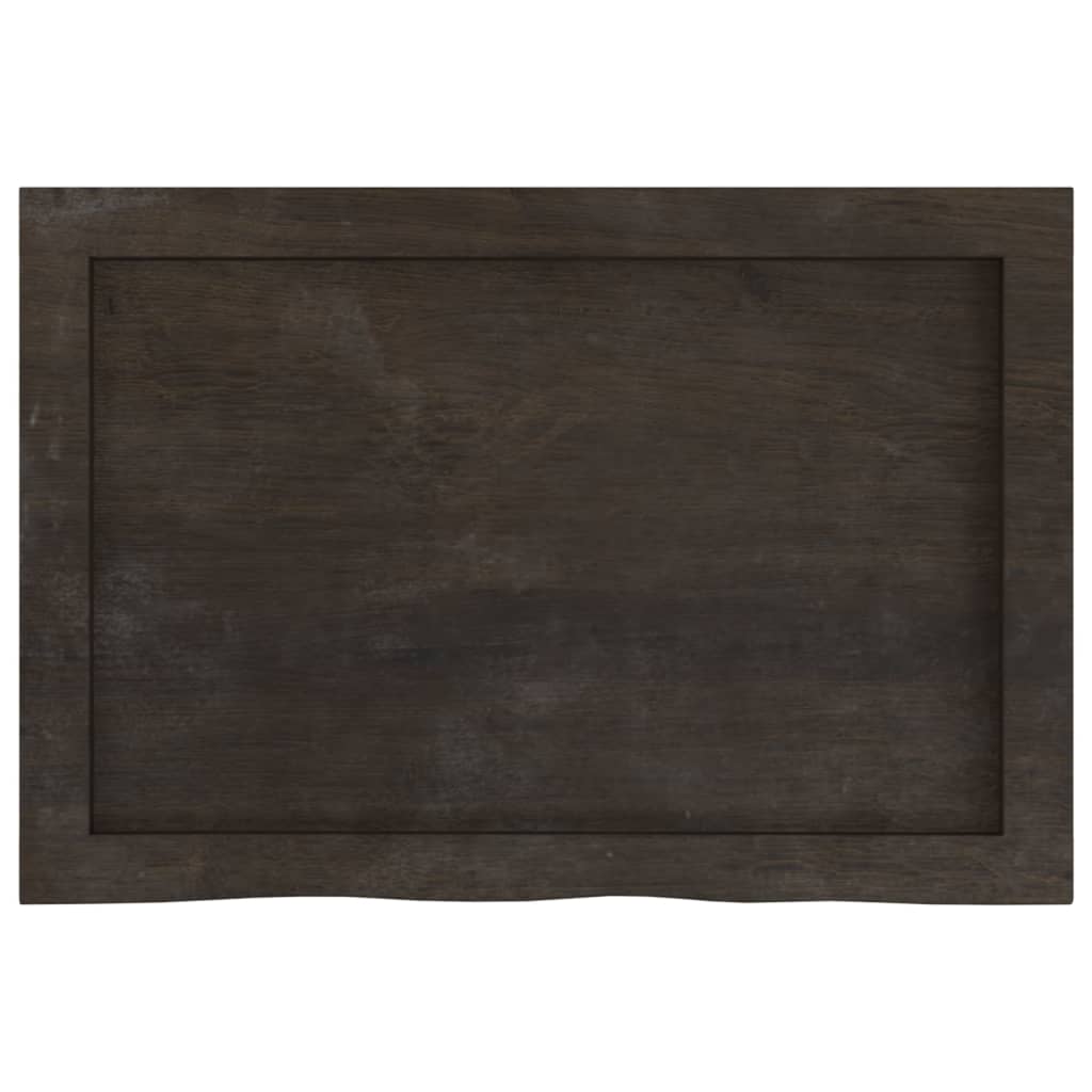 Piano Tavolo Marrone 60x40x(2-4) cm Rovere Massello Trattato