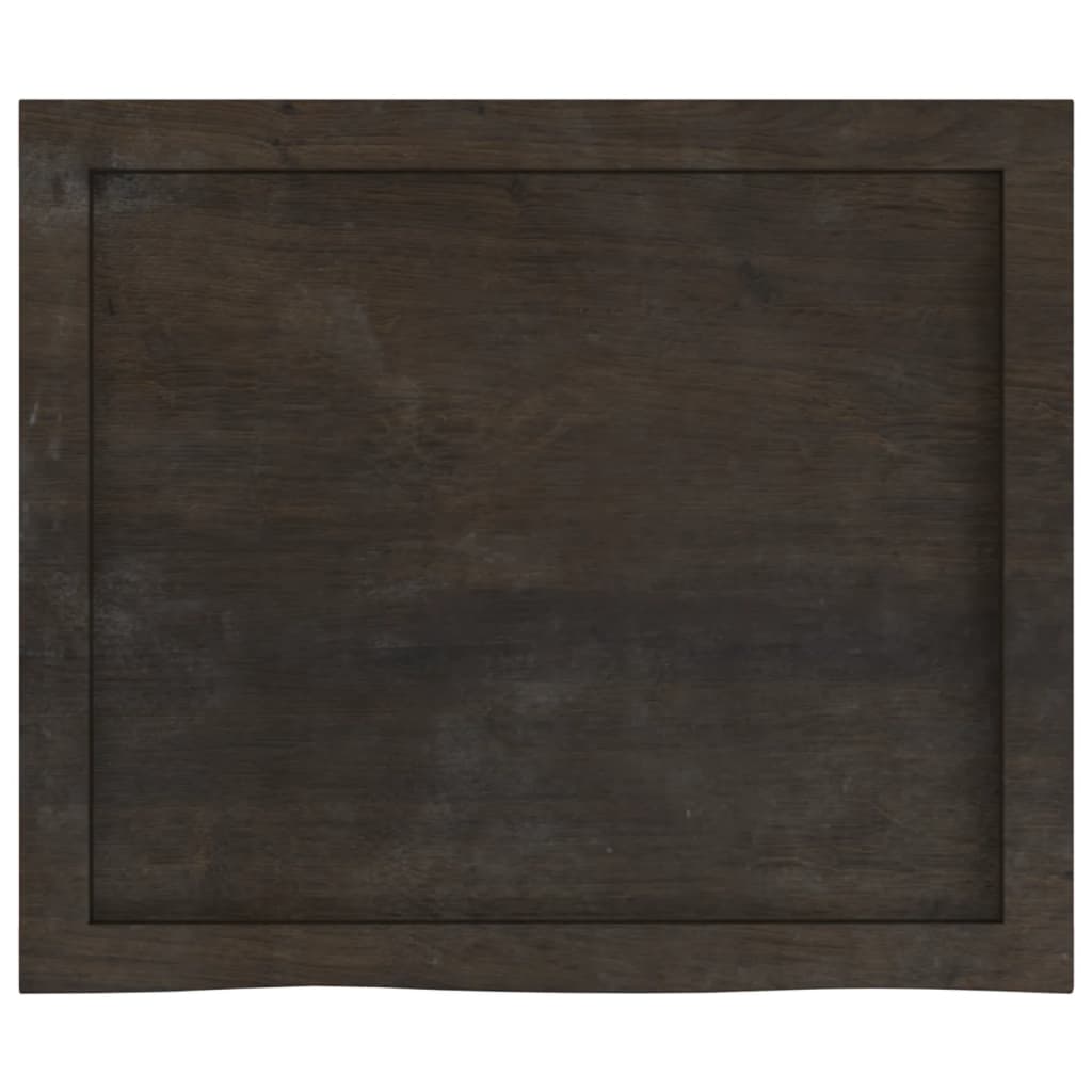 Piano Tavolo Marrone 60x50x(2-6) cm Rovere Massello Trattato
