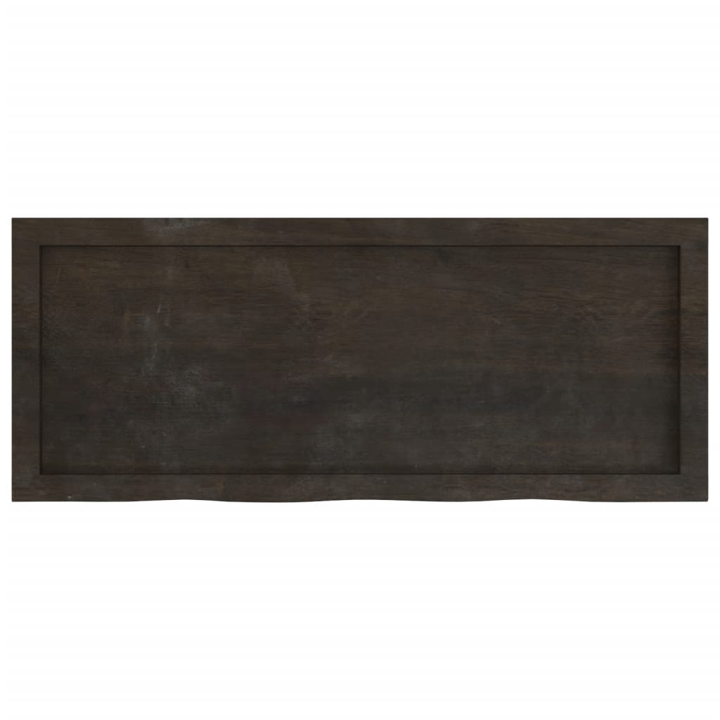 Piano Tavolo Marrone 100x40x(2-4) cm Rovere Massello Trattato