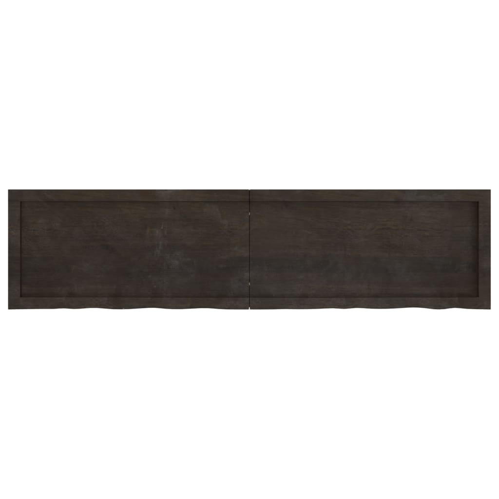 Piano Tavolo Marrone 160x40x(2-6) cm Rovere Massello Trattato