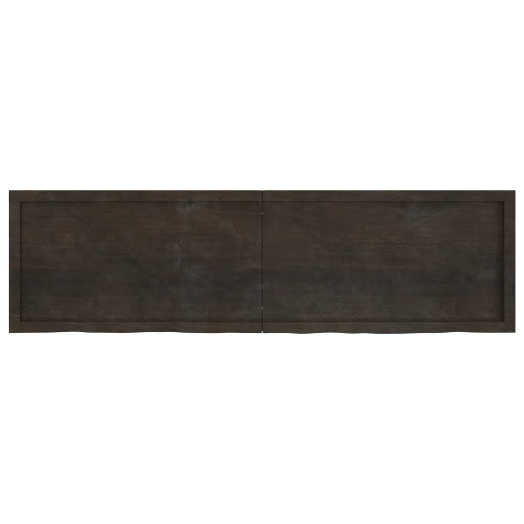 Piano Tavolo Marrone 180x50x(2-6) cm Rovere Massello Trattato