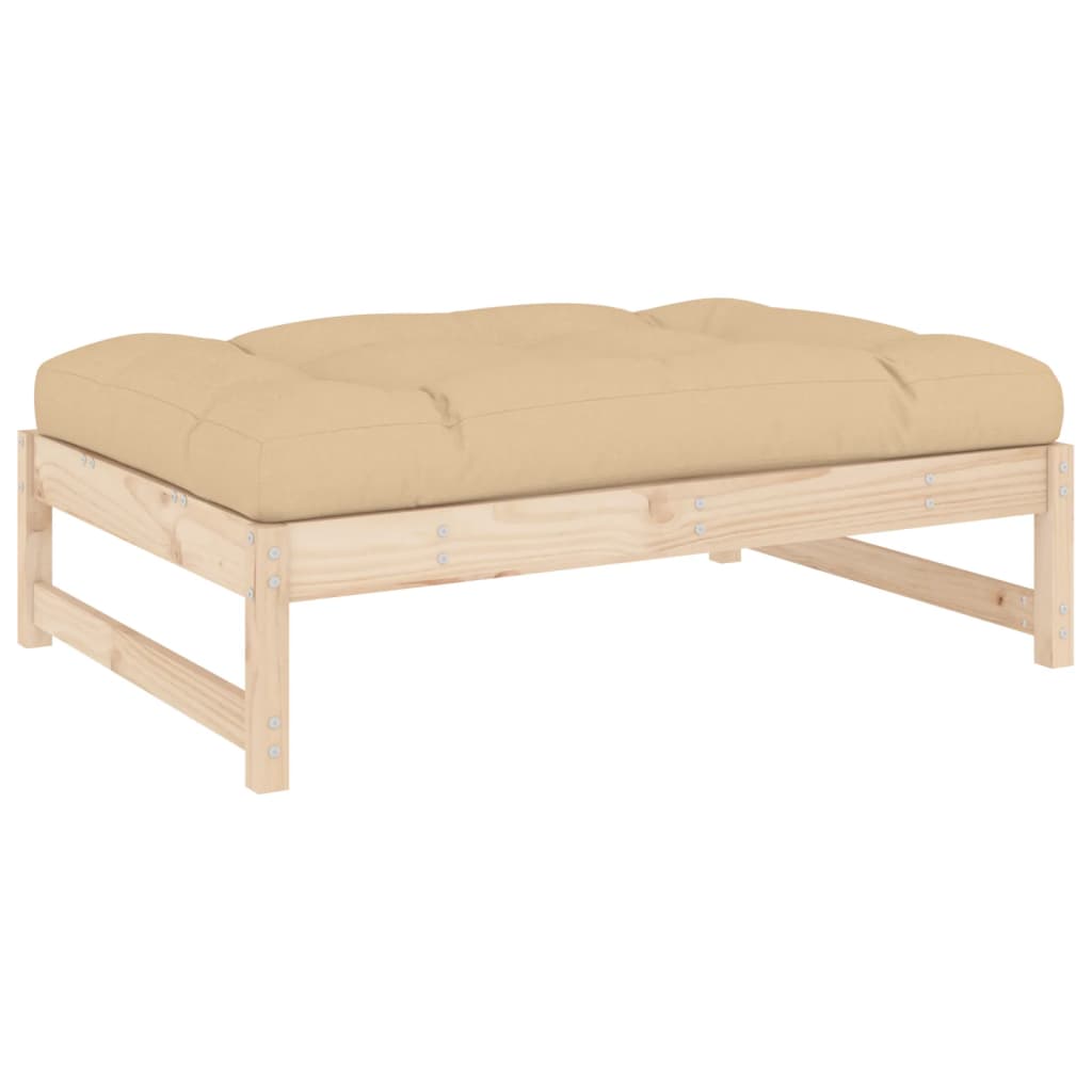 Set Divani da Giardino 4 pz con Cuscini in Legno Massello