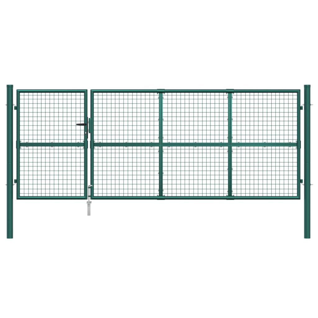 Cancello da Giardino in Rete Verde 350x175 cm Acciaio Zincato