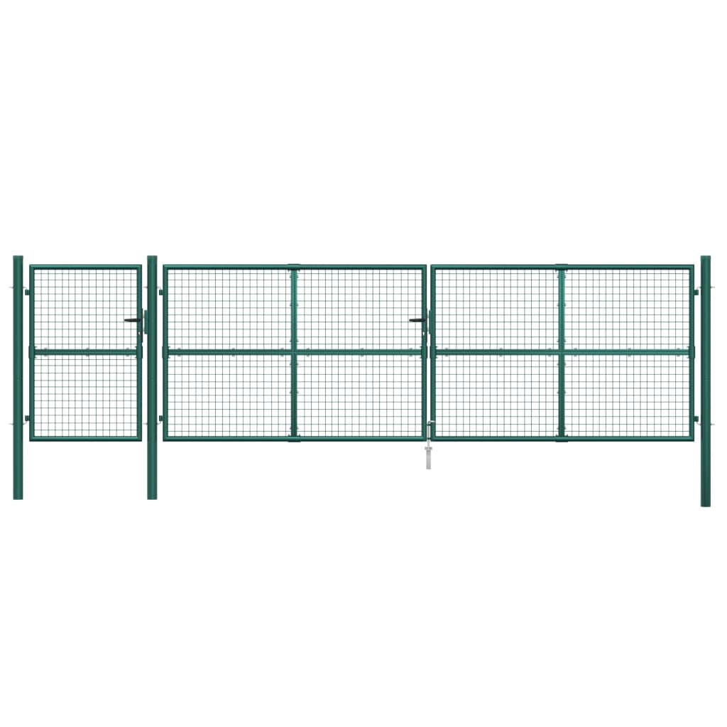 Cancello da Giardino in Rete Verde 500x175 cm Acciaio Zincato