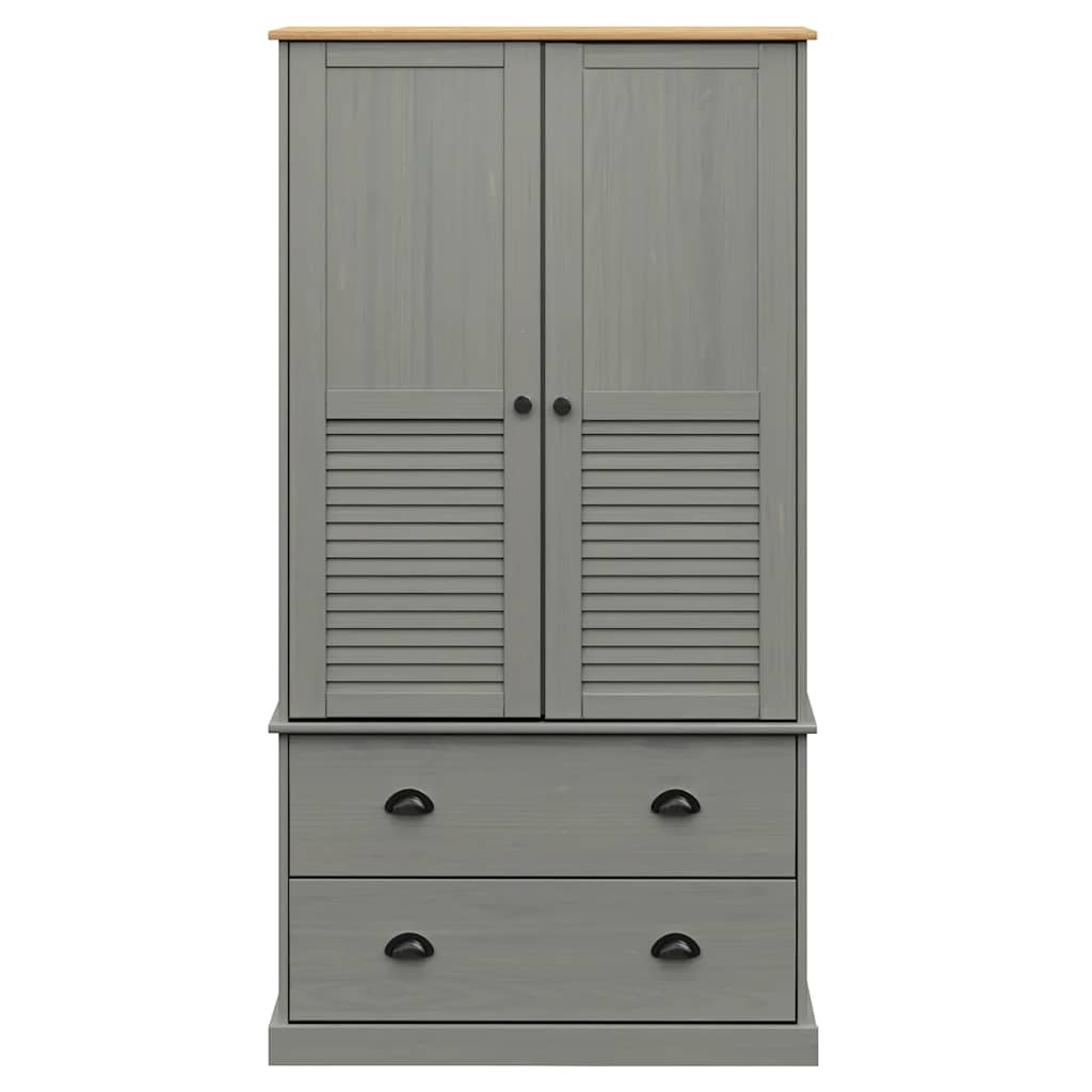 Armadio VIGO 90x55x170 cm in Legno Massello di Pino Grigio